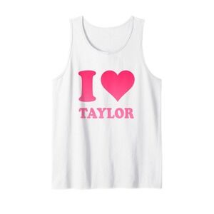 NWT I Love Taylor Pink Gradient Graphic Tank Top Women's Medium